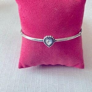 Brighton Vintage Heart Silver Tone Bangle